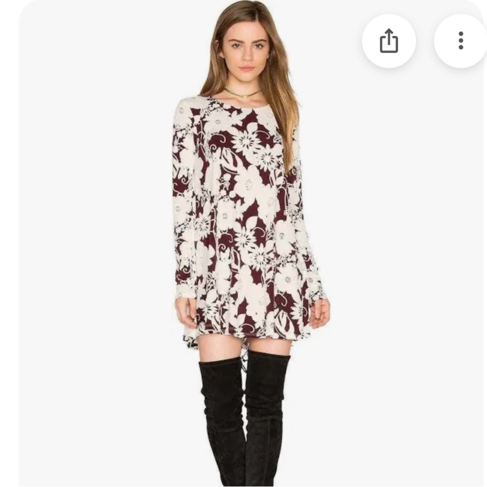 Show Me Your MuMu Burgundy and White Floral Mini Dress